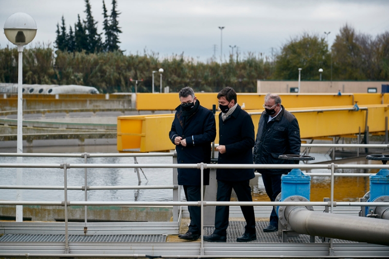 Miquel Noguer visita l'EDAR de Blanes, un exemple d'instal·lació de tractament global de l'aigua