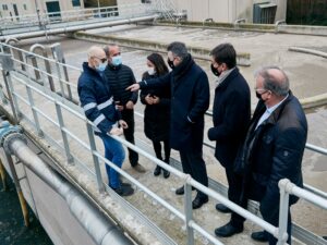 Miquel Noguer visita l'EDAR de Blanes, un exemple d'instal·lació de tractament global de l'aigua